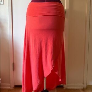 Lily Rose Maxi Foldover Coral Skirt